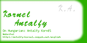 kornel antalfy business card